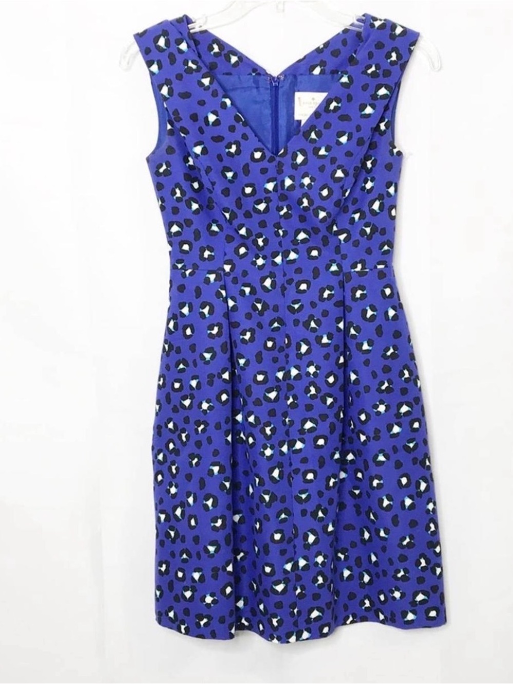 Kate Spade New York Royal Blue Cyber Cheetah Dawson Fit and Flare Dress.sz 4